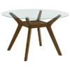Paxton 5-Piece Round Glass Top Dining Set with Teal Blue Parsons Chairs / CS-122180-S5TLB