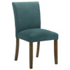 Paxton 5-Piece Round Glass Top Dining Set with Teal Blue Parsons Chairs / CS-122180-S5TLB