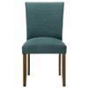 Paxton 5-Piece Round Glass Top Dining Set with Teal Blue Parsons Chairs / CS-122180-S5TLB