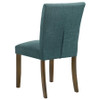 Paxton 5-Piece Round Glass Top Dining Set with Teal Blue Parsons Chairs / CS-122180-S5TLB