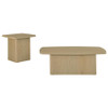 Fraser 2-Piece Greige Pedestal Coffee and End Table Set / CS-711008-S2