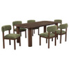 Faulkner 7-piece 84-inch Extension Dining Set Moss Green / CS-115601-S7B