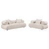 Eskola 2-Piece Chenille Sofa and Accent Chair Set Ivory / CS-509801-S2C