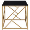 Comisso Contemporary 3-Piece Tempered Glass Coffee Table Set Gold / CS-701690