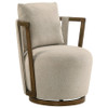 Harlowe Upholstered Swivel Accent Chair with Wood Arms Greige and Brown / CS-903273