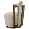 Harlowe Upholstered Swivel Accent Chair with Wood Arms Greige and Brown / CS-903273