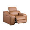 1116 DivanItalia Beige Top Grain Italian Leather Power Reclining Chair with Power Headrests