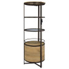 Ritter Round LED Bar Wine Storage Cabinet Rustic Oak / CS-182480