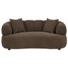 Casarin Fabric Channel-Back Loveseat Brown / CS-511252
