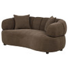 Casarin Fabric Channel-Back Loveseat Brown / CS-511252