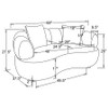 Casarin Fabric Channel-Back Loveseat Brown / CS-511252