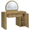 Irwin Vanity Table with LED Mirror and Storage Rustic Oak / CS-935790