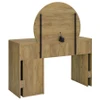 Irwin Vanity Table with LED Mirror and Storage Rustic Oak / CS-935790