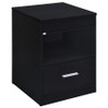 Fabre 1-drawer Extendable Top Nightstand Bedside Table Black Ash / CS-305792BLK