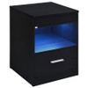 Fabre 1-drawer Extendable Top Nightstand Bedside Table Black Ash / CS-305792BLK