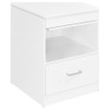 Fabre 1-drawer Extendable Top Nightstand Bedside Table White High Gloss / CS-305792WHT