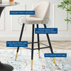 Cordial Fabric Bar Stools Set of 2 by Modway / EEI-4526