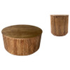 Coffey 2-piece Round Coffee and End Table Set Light Brown / CS-706398-S2