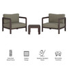 Kona 3-Piece Outdoor Patio Teak Wood Furniture Set by Modway / EEI-7643