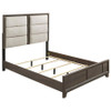 Farre Eastern King Upholstered Platform Panel Bed Dark Brown / CS-225321KE