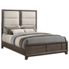 Farre Eastern King Upholstered Platform Panel Bed Dark Brown / CS-225321KE