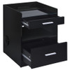 Furda 2-drawer LED Nightstand Bedside Table with Speaker Black Ash / CS-306132BLK