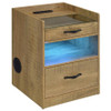 Furda 2-drawer LED Nightstand Bedside Table with Speaker Mango / CS-306132MGO