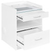 Furda 2-drawer LED Nightstand Bedside Table with Speaker White High Gloss / CS-306132WHT