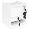 Furda 2-drawer LED Nightstand Bedside Table with Speaker White High Gloss / CS-306132WHT
