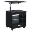Lerma 1-drawer Adjustable Tray Top Nightstand with Speaker Black Ash / CS-305772BLK