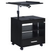 Lerma 1-drawer Adjustable Tray Top Nightstand with Speaker Black Ash / CS-305772BLK