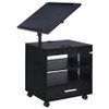 Lerma 1-drawer Adjustable Tray Top Nightstand with Speaker Black Ash / CS-305772BLK