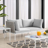 Harmony Sunbrella® Basket Weave Outdoor Patio Aluminum Loveseat by Modway / EEI-4962