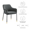 Jovi Performance Velvet Dining Armchair Set of 2 by Modway / EEI-6026