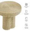 Sarova 20 Inch Natural Rattan Round Pedestal Side Table by Modway / EEI-7913
