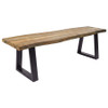 Selwyn Live Edge Solid Wood Dining Bench Light Sheesham / CS-110423