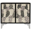 Forbes 2-door Bone Inlay Mosaic Accent Storage Cabinet Black / CS-950450
