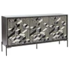 Krause 3-door Bone Inlay Accent Cabinet Grey and Black / CS-950452