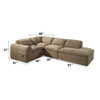 Almano Light Brown Modular - Left Facing Arm Chair, Light Brown Chenille | LV07670