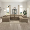 Almano Modular - Armless Chair Light Brown Chenille, Tight Seat & Back Cushion | LV07671