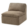 Almano Modular - Armless Chair Light Brown Chenille, Tight Seat & Back Cushion | LV07671