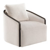 Lenora Beige Chenille Accent Chair, 360 Degree Swivel | AC03427