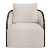 Lenora Beige Chenille Accent Chair, 360 Degree Swivel | AC03427