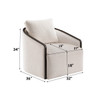 Lenora Beige Chenille Accent Chair, 360 Degree Swivel | AC03427