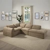 Almano Light Brown Chenille Modular Wedge, Tight Seat & Back Cushion | LV07672