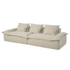 Jesse Beige Linen Oversized Sofa w/6 Pillows, Pocket Coil Construction | LV07680