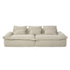 Jesse Beige Linen Oversized Sofa w/6 Pillows, Pocket Coil Construction | LV07680