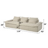 Jesse Beige Linen Oversized Sofa w/6 Pillows, Pocket Coil Construction | LV07680