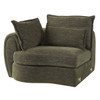 Leighton Green Chenille Modular Left Facing Arm Chair, Loose Seat & Back Cushion | LV07690