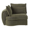 Leighton Green Chenille Modular Left Facing Arm Chair, Loose Seat & Back Cushion | LV07690